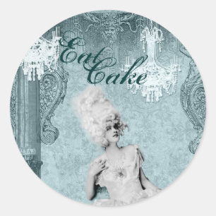 Sticker Rond Diamants et poussière Mangez des sceaux de gâteau 