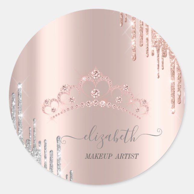 Sticker Rond Diamants modernes Tiara Rose Gold Drivers (Devant)