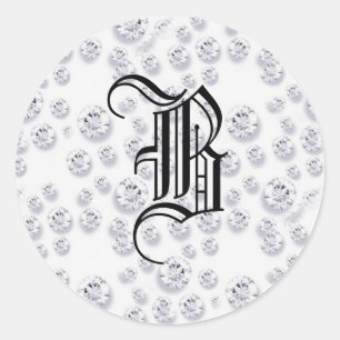Sticker Rond Diamants monogrammes *BLING*