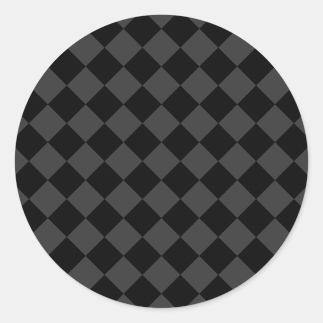 Sticker Rond Diamants noirs et fumés - Élégants et intemporels (Devant)