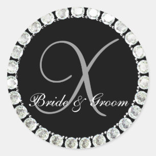 Sticker Rond Diamètre monogramme X sceau personnalisable