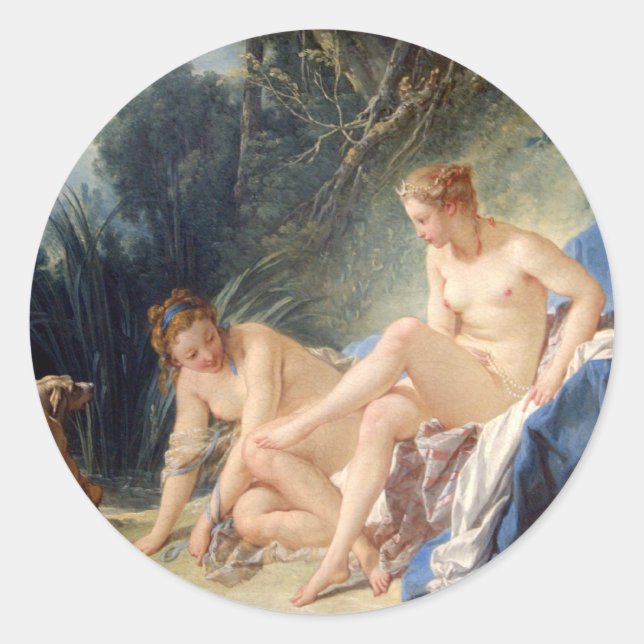 Sticker Rond Diana quitte son bain (Devant)