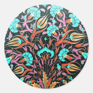 Sticker Rond Dianthus et Tulip Motif historique - Tile Art