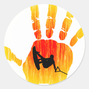 Sticker Rond Diapositive latérale du panneau de marche