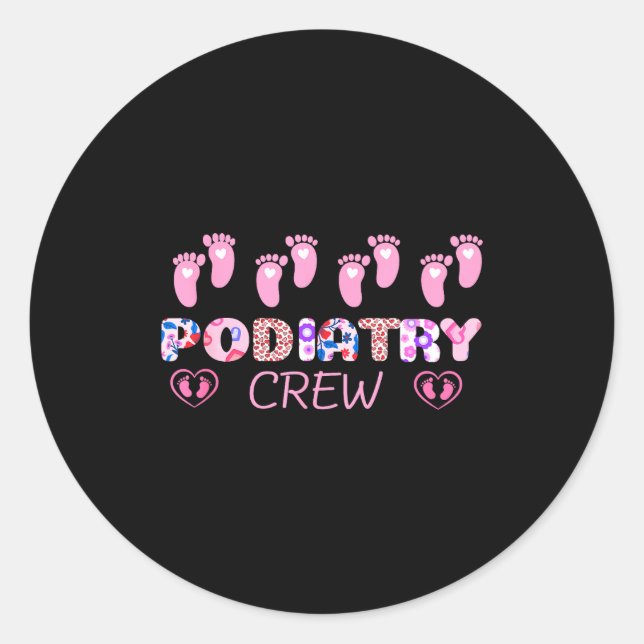 Sticker Rond Diatry Crew Footprint Leopard Diatrist Valentine's (Devant)