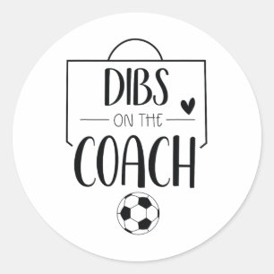 Sticker Rond Dibs drôle sur le coach de football Ll femme coach