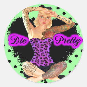 Sticker Rond Die Pretty