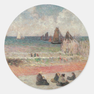 Sticker Rond Dieppe, bain by Paul Gauguin, Vintage Fine Art