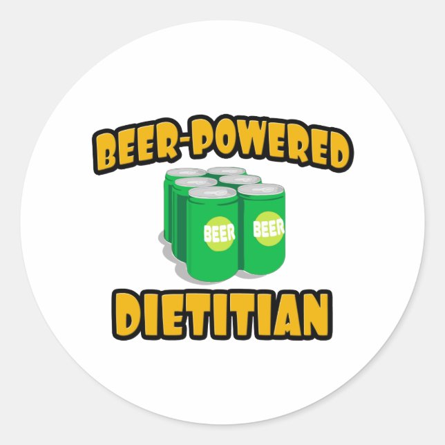Sticker Rond Diététiste à bière (Devant)