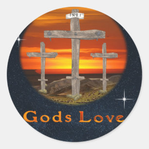 Sticker Rond Dieu aime