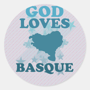 Sticker Rond Dieu aime le basque