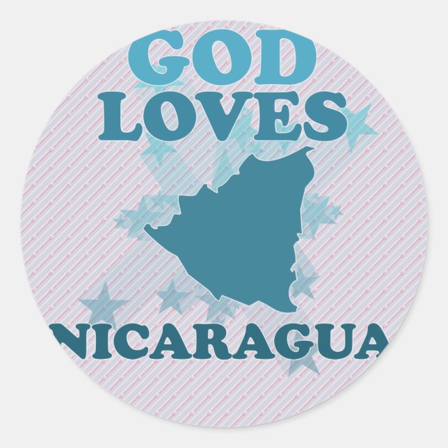 Sticker Rond Dieu aime le Nicaragua (Devant)