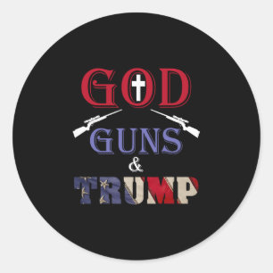 Sticker Rond Dieu Armes Et Trump Trump Républicain