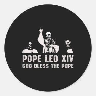 Sticker Rond Dieu Béni Pape Leo Xiv 0