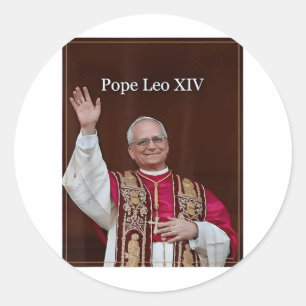 Sticker Rond Dieu Béni Pape Leo Xiv 1
