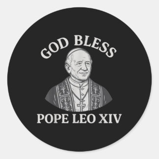 Sticker Rond Dieu Béni Pape Leo Xiv 3