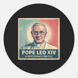 Sticker Rond Dieu Béni Pape Leo Xiv 7