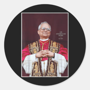 Sticker Rond Dieu Béni Pape Leo Xiv Chemise, Pape Leo Xiv