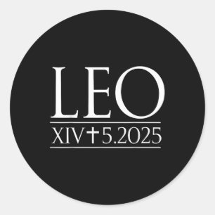 Sticker Rond Dieu Béni Pape Leo Xiv Christian 2025 Retro Vintag
