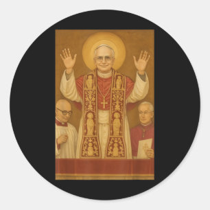 Sticker Rond Dieu Béni Pape Leo Xiv Pape Leo Xiv Chemise Pape L