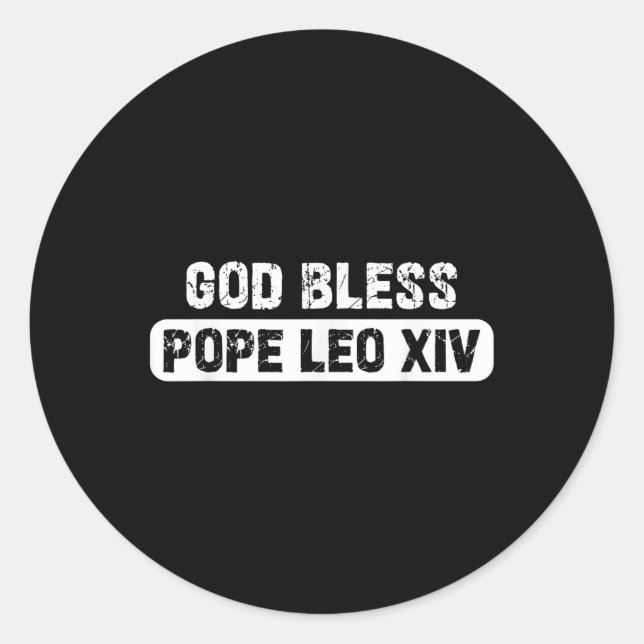 Sticker Rond Dieu Béni Pape Léon Pape Léon Xiv (Devant)
