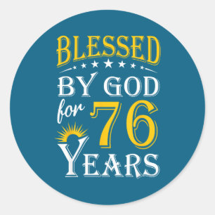 Sticker Rond Dieu béni vintage pour 76