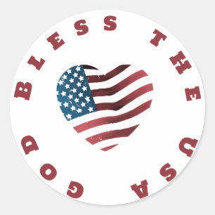 Sticker Rond Dieu bénisse les USA