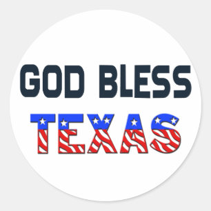 Sticker Rond Dieu bénissent le Texas