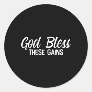 Sticker Rond Dieu Bénit Ces Gains Muscle Bodybuilding —