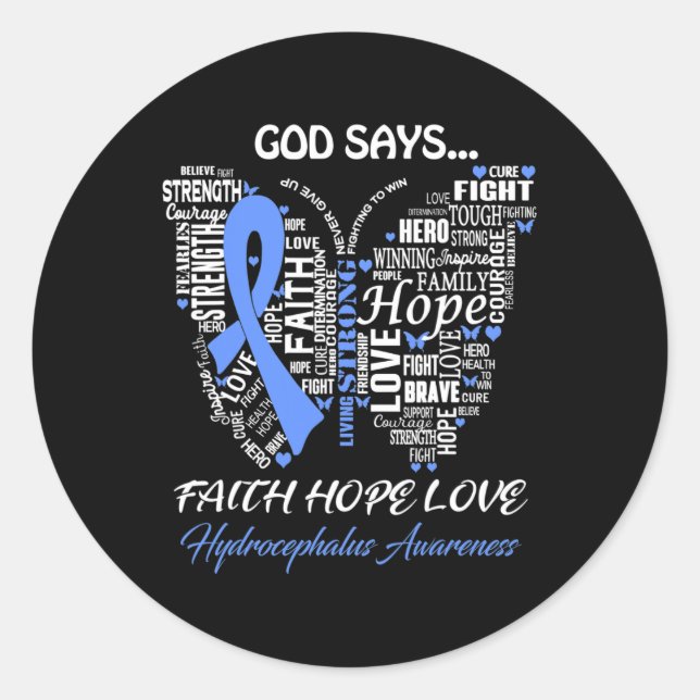 Sticker Rond Dieu Dire Foi Espoir Amour Hydrocéphalie Sensibili (Devant)