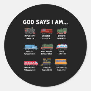 Sticker Rond Dieu Dis Que Je Suis Chemise De Train Toddler Garç