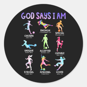 Sticker Rond Dieu dit que je suis chrétien Filles Adolescents E