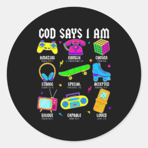 Sticker Rond Dieu dit que je suis chrétien hommes femmes enfant