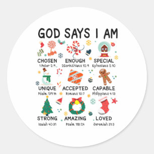 Sticker Rond Dieu Dit Que Je Suis Mignonne Noël Noël Noël Noël