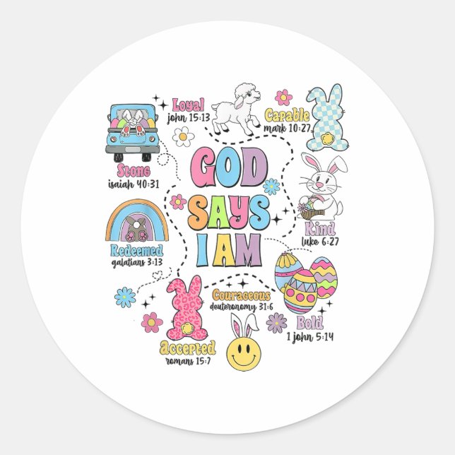 Sticker Rond Dieu Dit Que Je Suis Pâques (Devant)