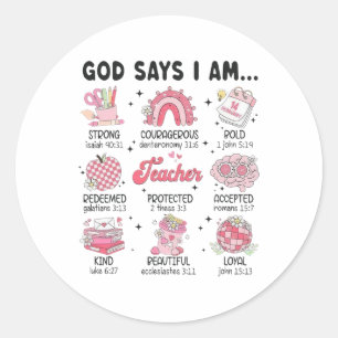 Sticker Rond Dieu dit que je suis professeur Saint-Valentin Bib