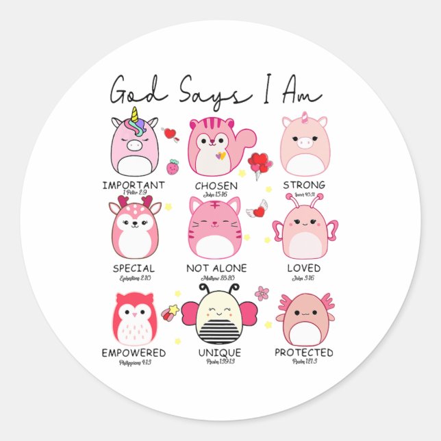 Sticker Rond Dieu dit que je suis Valentine (Devant)