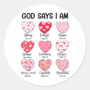 Sticker Rond Dieu Dit Que Je Suis Valentine Drôle Christian Jes