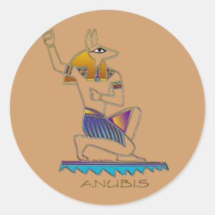 Sticker Rond Dieu égyptien ANUBIS
