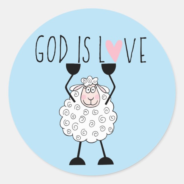 Sticker Rond « Dieu est Amour » (Devant)