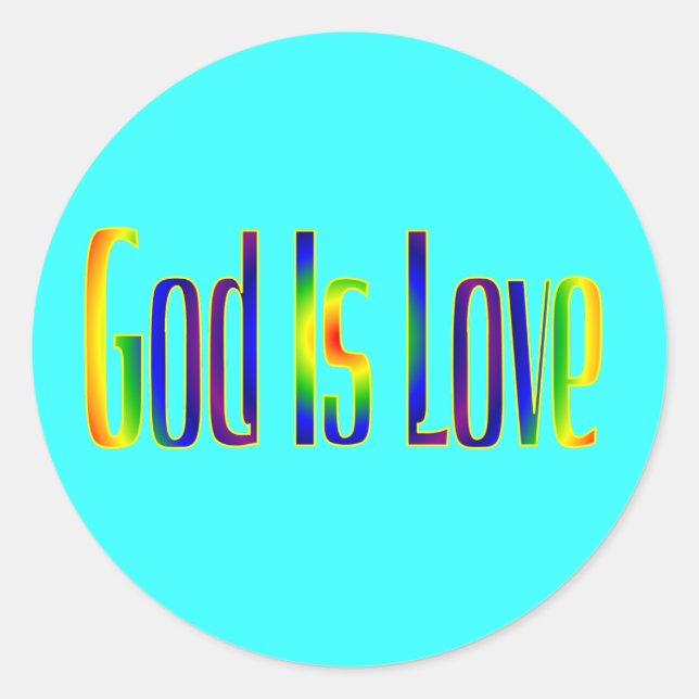 Sticker Rond Dieu est amour (Devant)