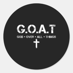 Sticker Rond Dieu est au-dessus de toute chose, citation de la