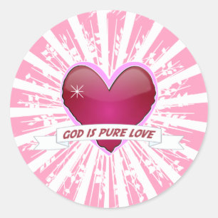Sticker Rond Dieu est l'amour pur