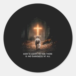 Sticker Rond Dieu Est Lumière En Lui Il N'y A Aucune Obscurité