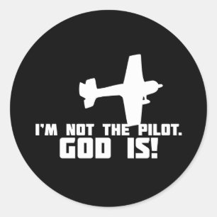 Sticker Rond Dieu est mon pilote