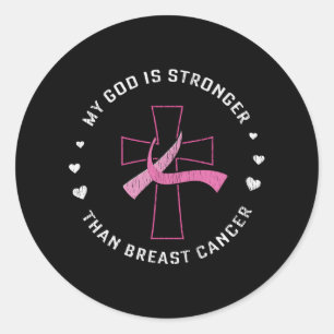Sticker Rond Dieu est plus forte conscience du cancer du sein c