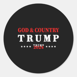 Sticker Rond Dieu Et Pays Trump 2024 Dieu Trump