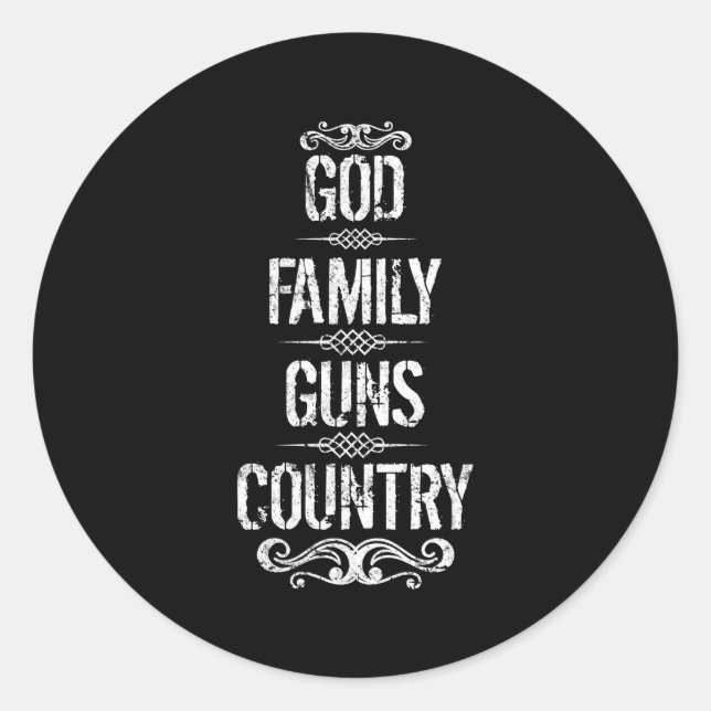 Sticker Rond Dieu famille des armes Pays (Devant)