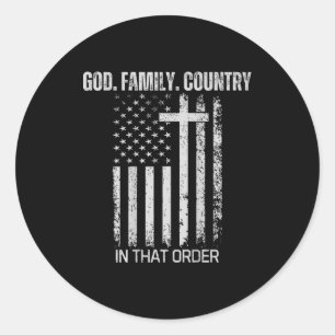 Sticker Rond Dieu Famille Pays Dans Cet Ordre (au dos) 