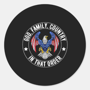 Sticker Rond Dieu Famille Pays Dans Cet Ordre Chrétien Patriote